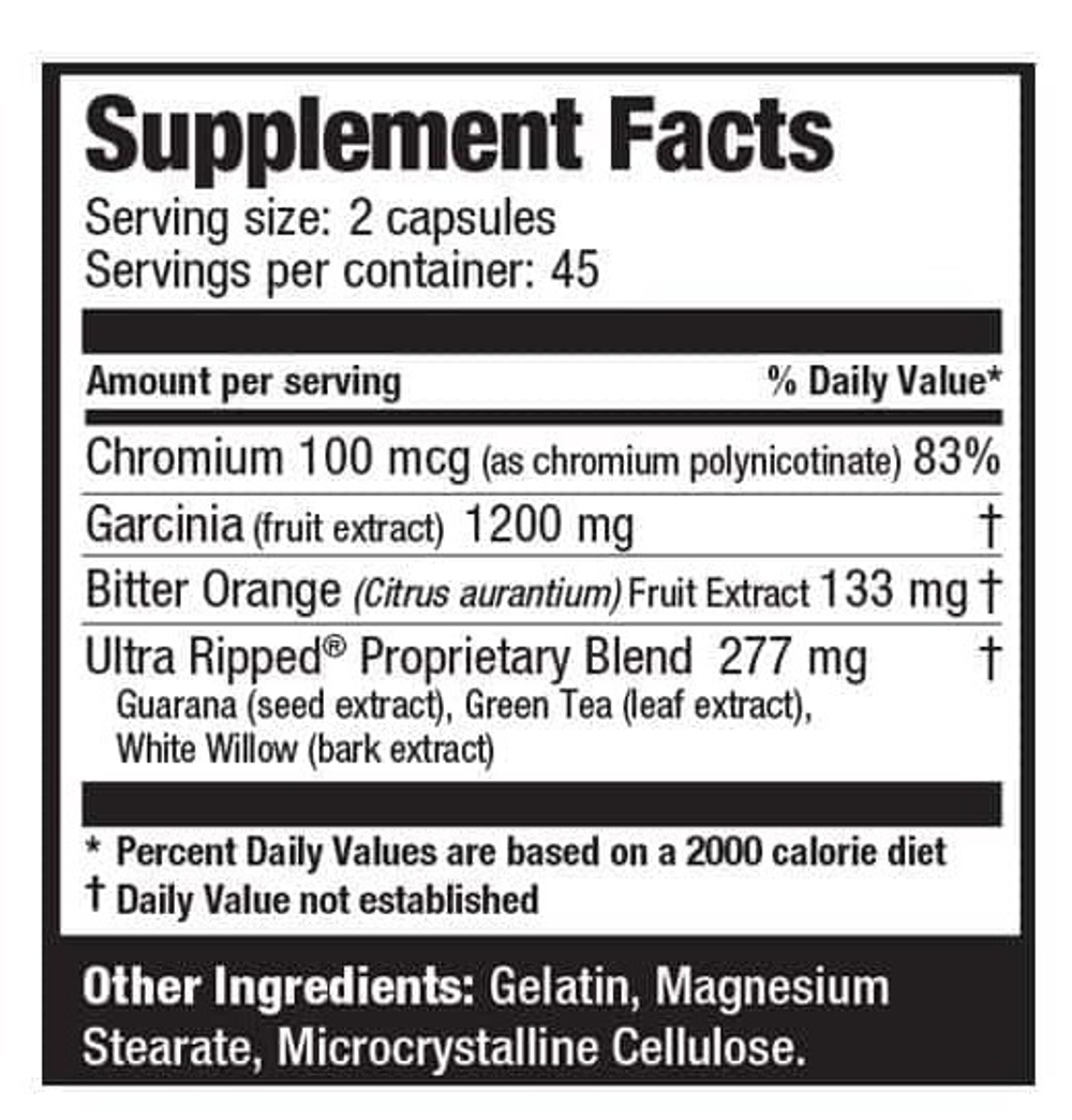 Ultimate Nutrition Ultra Ripper 90 Capsules , Жиросжигатель Термогенного Действия