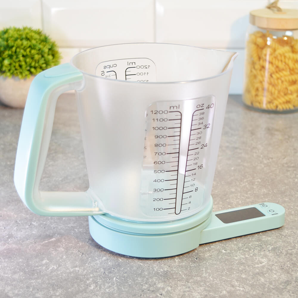 Весы кухонные электронные SA-6071BL, до 5кг, съемный кувшин 1200мл с мерной шкалой, цвет голубой