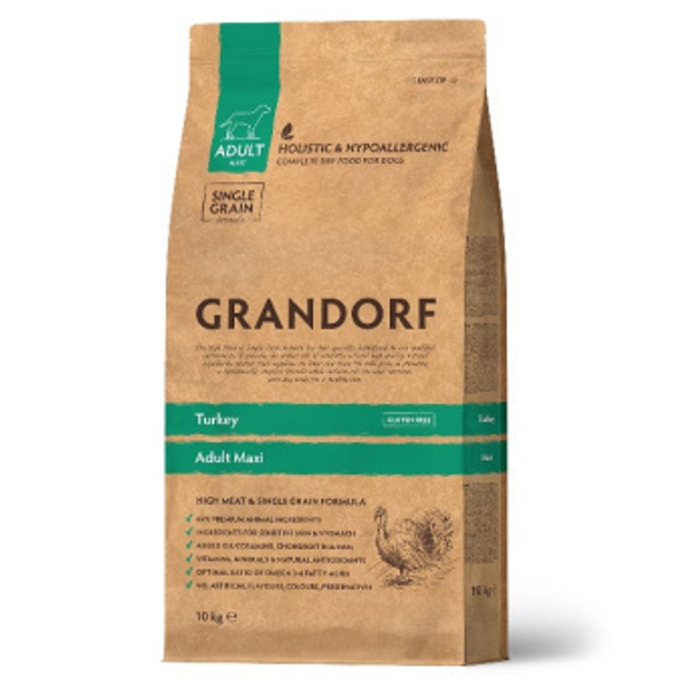 Grandorf 10кг Adult Maxi Holistic Turkey для собак крупных пород, с индейкой
