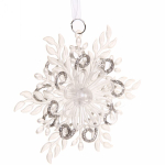 Подвеска «Снежинка кружевная» 11 см, белый