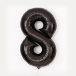 шар 40"/102 см Цифра "8", Черный, 1 шт. grabo