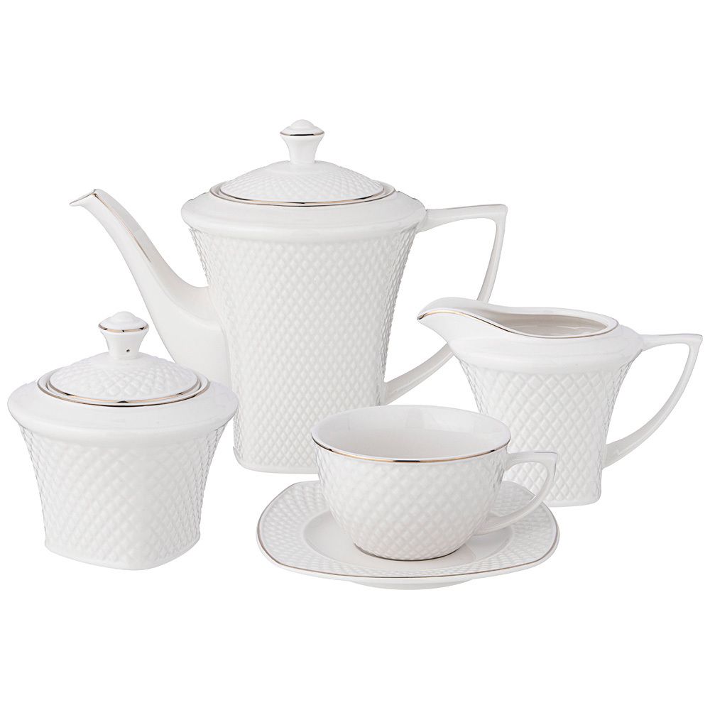 ЧАЙНЫЙ СЕРВИЗ LEFARD "ДИАМАНД ГОЛД" НА 6 ПЕР. 15 ПР. 1100/220/220/220 МЛ (КОР=2НАБОР.)