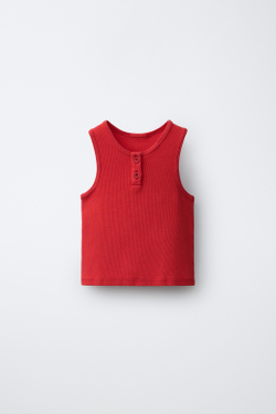 ZARA X PUKAS ОДНОТОННЫЙ ТОП PUKAS SURF, КРАСНЫЙ
