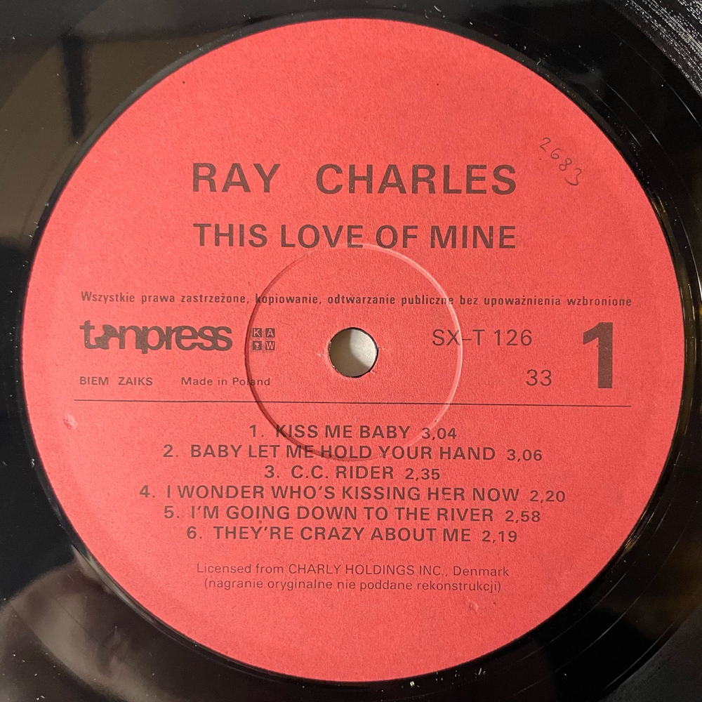 Винтажная виниловая пластинка LP Ray Charles This Love Of Mine (Польша 1989)