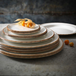 Тарелка «Браун Дэппл» мелкая;фарфор;D=280,H=17мм;белый,коричнев. (Цвет: белый)