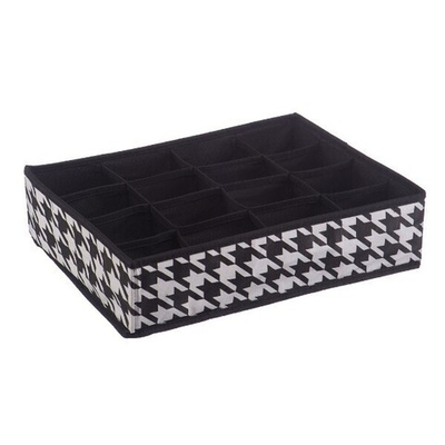 Короб-органайзер "Пепита" 16 секций, Д350 Ш270 В90, черно-белый