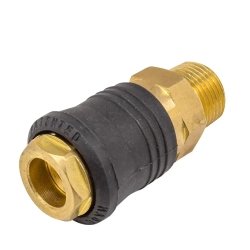 Быстроразъем RF-SE6-3SM пневматический с клапаном, наружная резьба 3/8" (ONE TOUCH) в пластиковом держателе ROCKFORCE