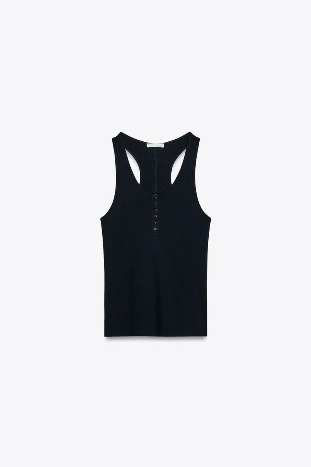 ZARA ХЛОПКОВЫЙ ТОП С ПУГОВИЦАМИ, МОРСКОЙ СИНИЙ