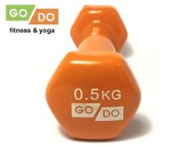 Гантель GO DO в виниловой оболочке.  Вес 0,5 кг.  (Оранжевый)
