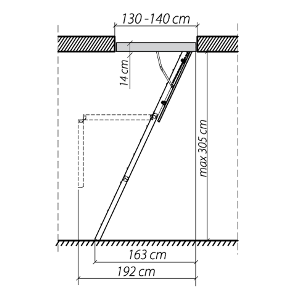 Лестница чердачная Fakro LWK Komfort 700х1400х3050 мм