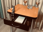 Маленький раскладной кухонный стол с ящиком Orange flowers