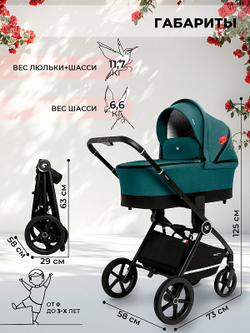 Детская коляска Sweet Baby Stella 2 в 1 427304, Green