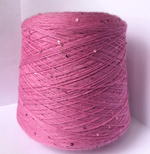 Пряжа меринос пайетки pink