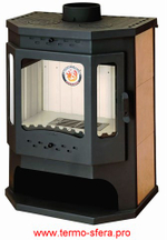 Печь-камин БАВАРИЯ ПРИЗМАТИК с плитой