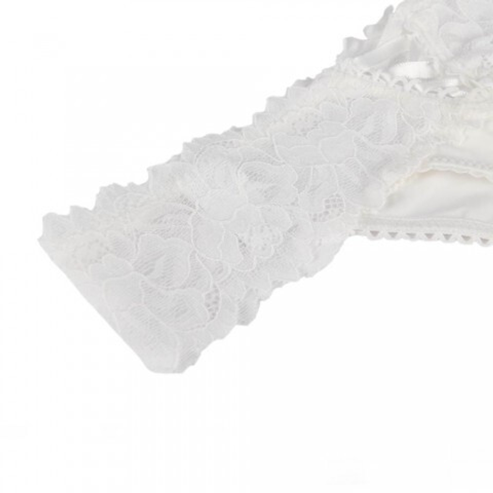 Трусики танга Sexy Floral Lace, белые, XS-S