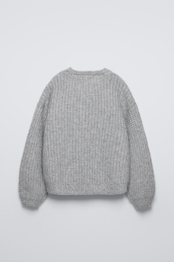 ZARA КАРДИГАН С ПУГОВИЦАМИ И СТРАЗАМИ, ЖЕМЧУЖНО-СЕРЫЙ