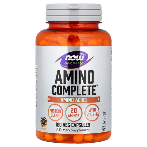NOW Foods, Sports, Amino Complete™, аминокислотный комплекс, 120 растительных капсул