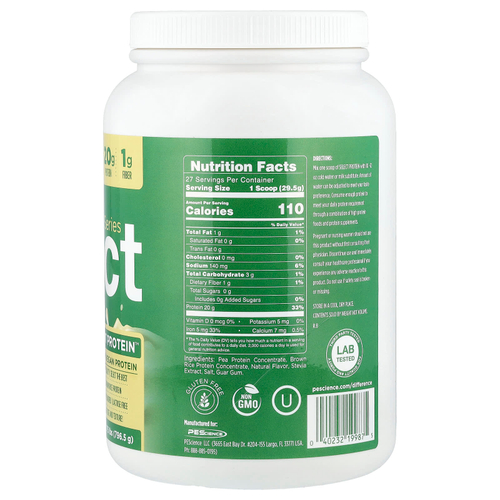 PEScience, Vegan Series, Select Plant Protein™, ванильный вкус, 796,5 г (1,75 фунта)