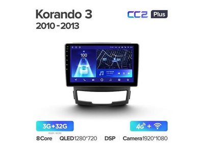 Магнитола Teyes CC2 Plus 3-32 SsangYong Korando 3 2010-2013 9.0"