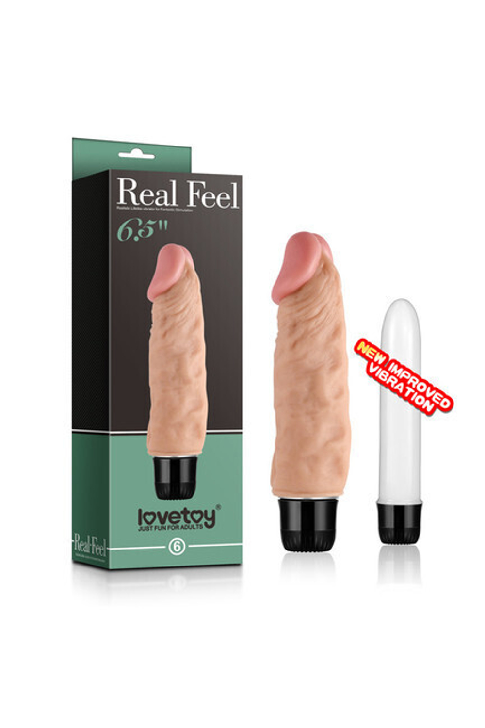 Реалистичный небольшой вибратор Lovetoy Real Feel 6.5" (Цвет: телесный)