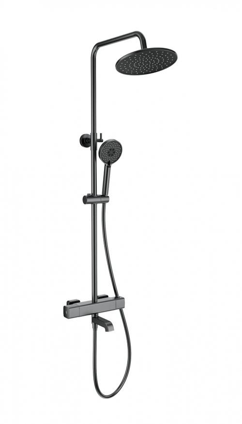 Душевая система с термостатом WONZON & WOGHAND STAY 4, Темный графит (WW-A3007-T1-BGG)