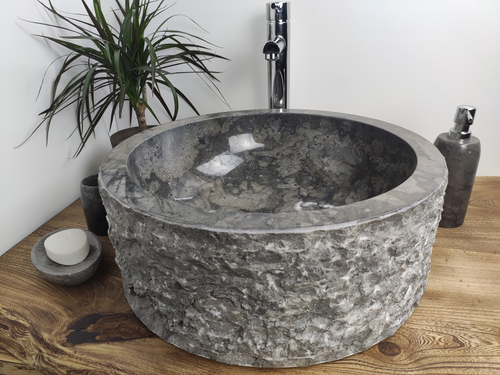 Раковина из мрамора Drum Black Marmo DM-60207 45*45*17