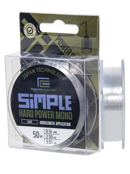 Леска монофильная Feeder Concept Simple Hard Power Mono 50м, 0.16мм