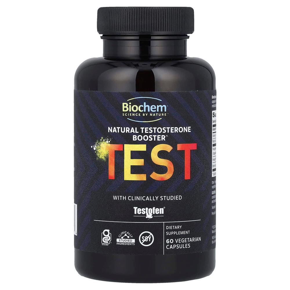 Biochem, TEST, натуральный усилитель тестостерона, 60 вегетарианских капсул