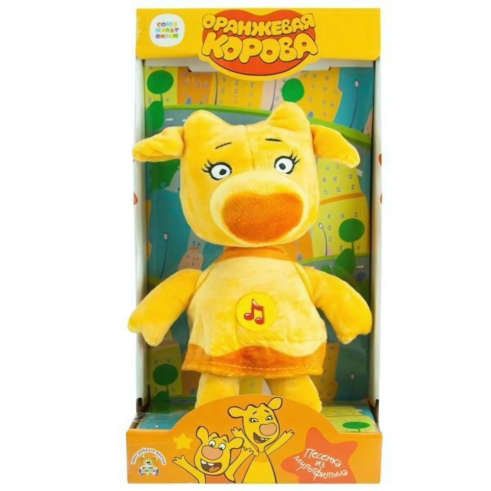 Зо 22см. "Оранжевая корова" муз. чип, в коробка V92729-22X (Мульти-пульти)