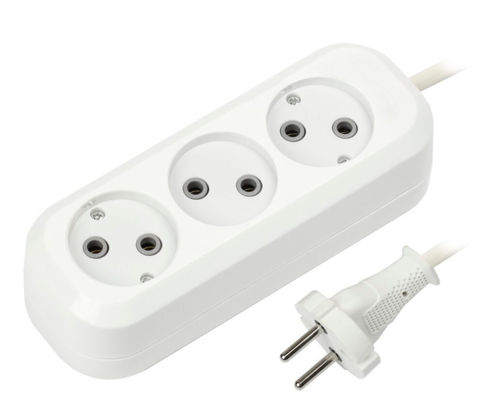Удлинитель Smartbuy, 3 гнезда 1,5 м.10А/2,2кВт без заземления ПВС 2х1