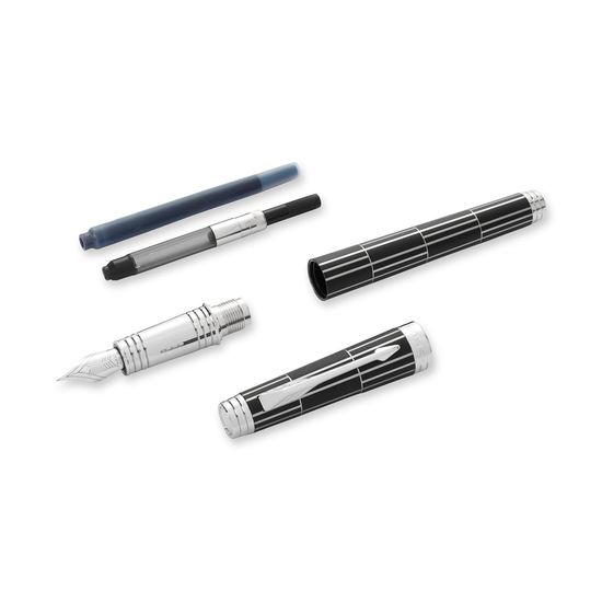 Перьевая ручка Parker Premier Luxury 2013, F560, цвет: черный и серебристый (Black СT), 1876380