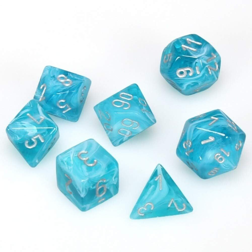 Chessex 7-dice set Cirrus Aqua-Silver