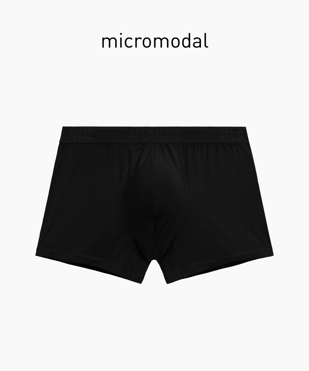 Мужские трусы шорты Atlantic, 1 шт. в уп., микромодал, черные, MH-1204