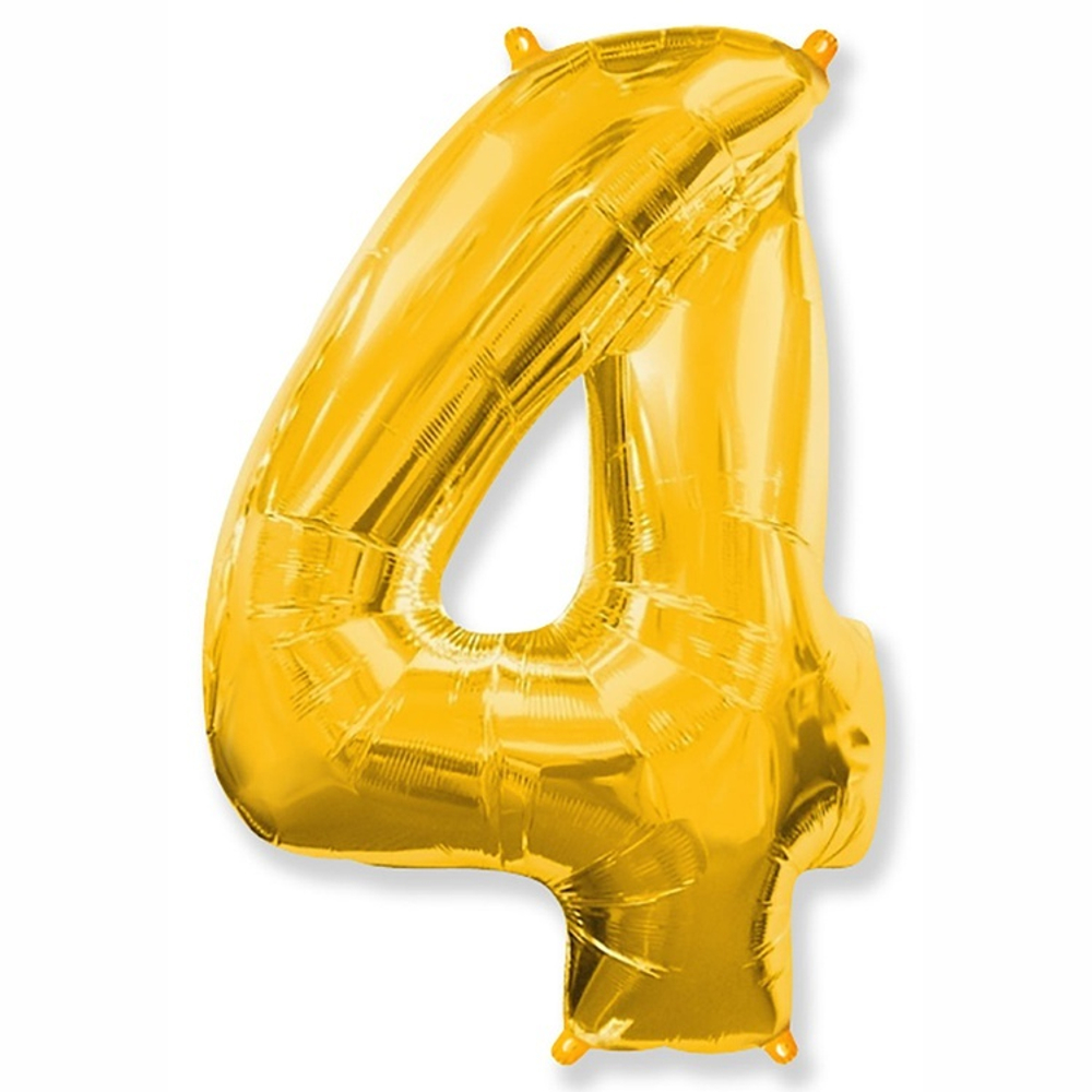 Шар ЦИФРА 4 Gold 32" 81 см
