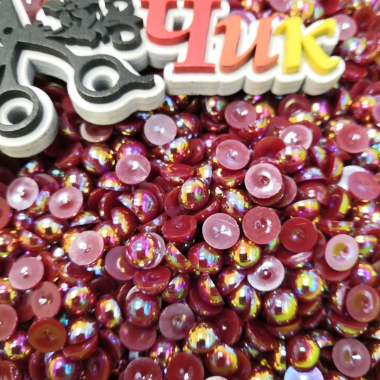 Полубусины РАДУЖНЫЕ (Бордо) - 15 грамм