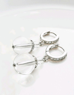 Серьги с горным хрусталем, талисман любви