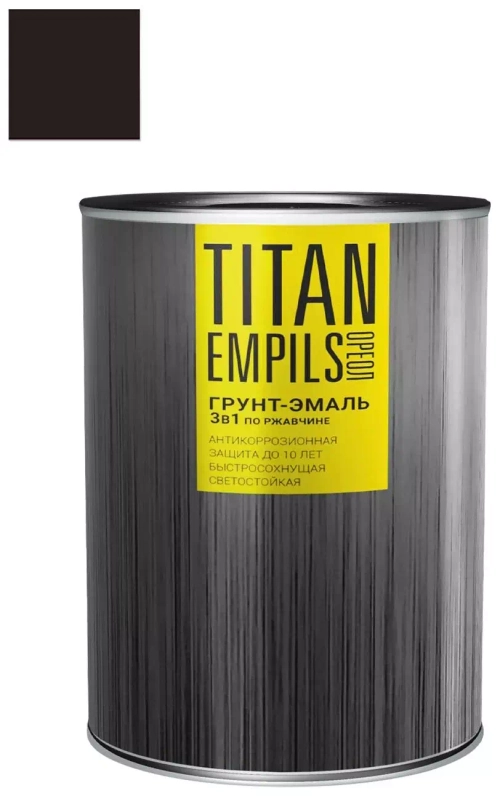 Грунт-эмаль для металлических поверхностей 3 в 1 Ореол Титан гладкая матовая шоколадно-коричневая RAL 8017