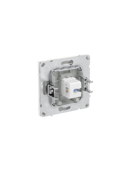 Розетка компьютерная 1-м KANT RJ45 кат.6A без шторки бел. магнолия DKC 7000673