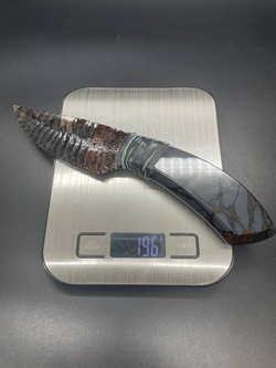 Нож из обсидиана с рукоятью из обсидиана 24 см