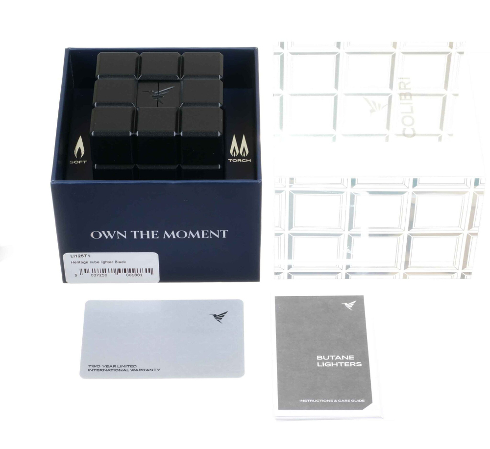 Зажигалка настольная Colibri Heritage двойного действия: турбо или обычное пламя, Черный лак LI125T1