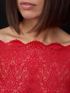 03-251 Кружево эластичное 23 см, красный 100