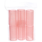 Бигуди липучки, 6шт., однотонные, коралловый, d-3см