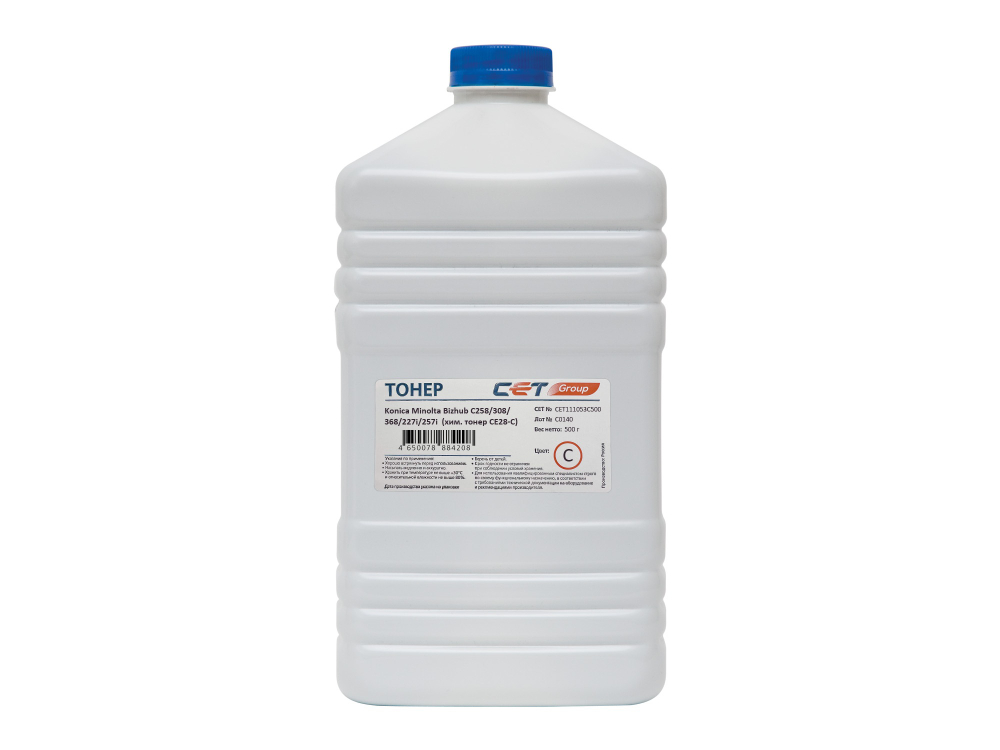 Тонер CE28-C (CPT) TN-324C/227C для KONICA MINOLTA Bizhub C258/308/368/227i/257i (Japan) Cyan, 500г/бут, CET111053C500