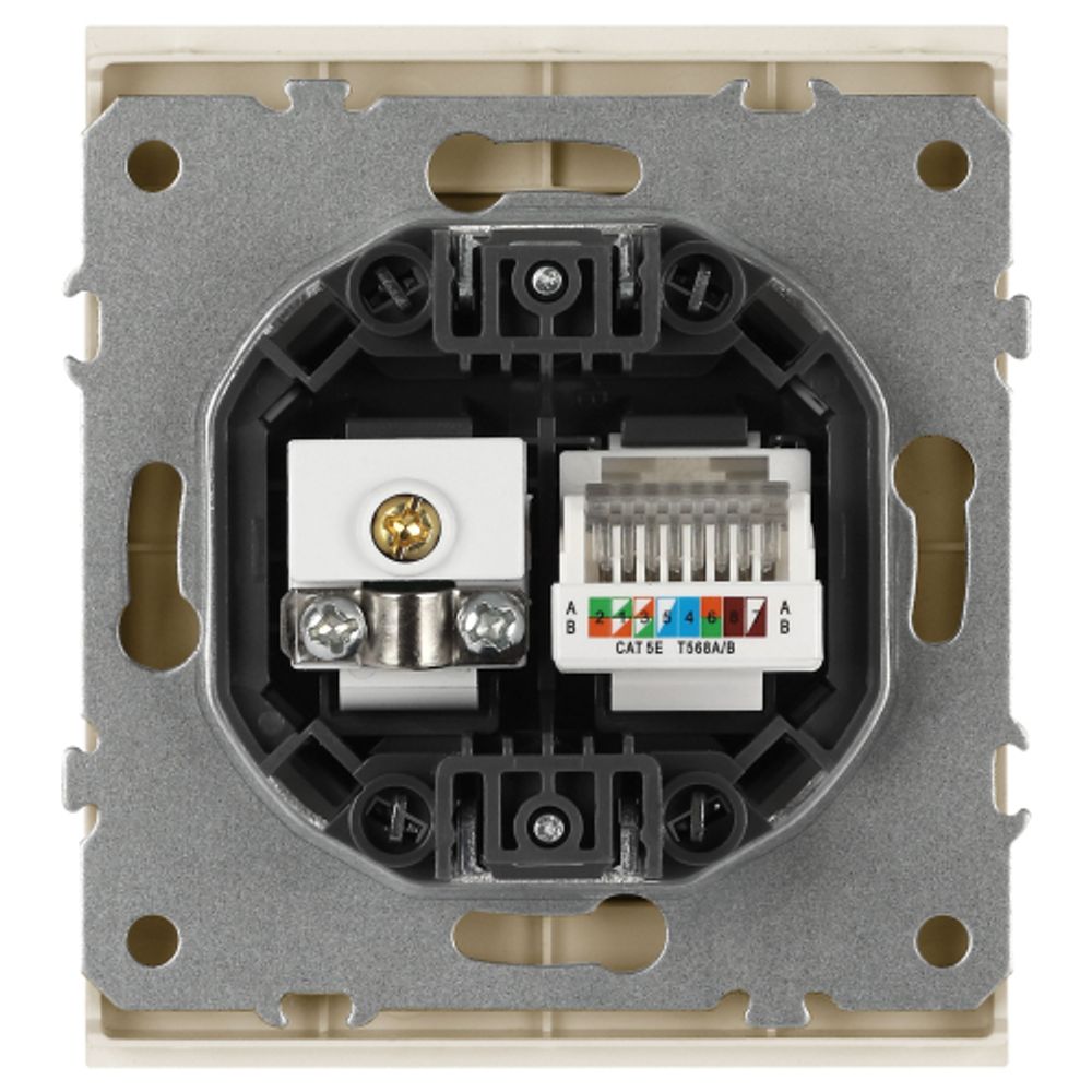 Розетка ЭРА Arktik 16-3110-04 комбинированная RJ45+TV шампань | Эра Arktik