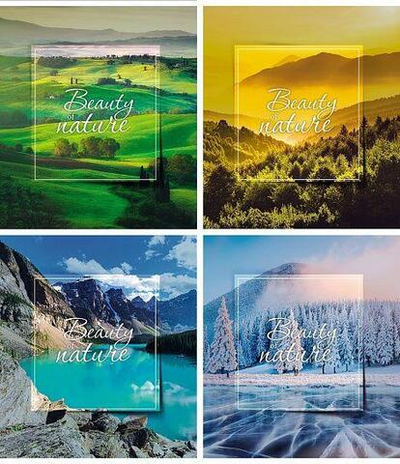 Тетрадь А5 96л. клетка "Природа" офс.№2 (Creativiki)