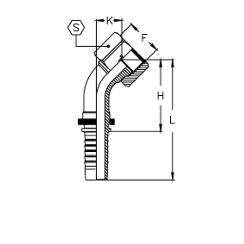Фитинг DN 12 ОRFS (Г) 1 (45)