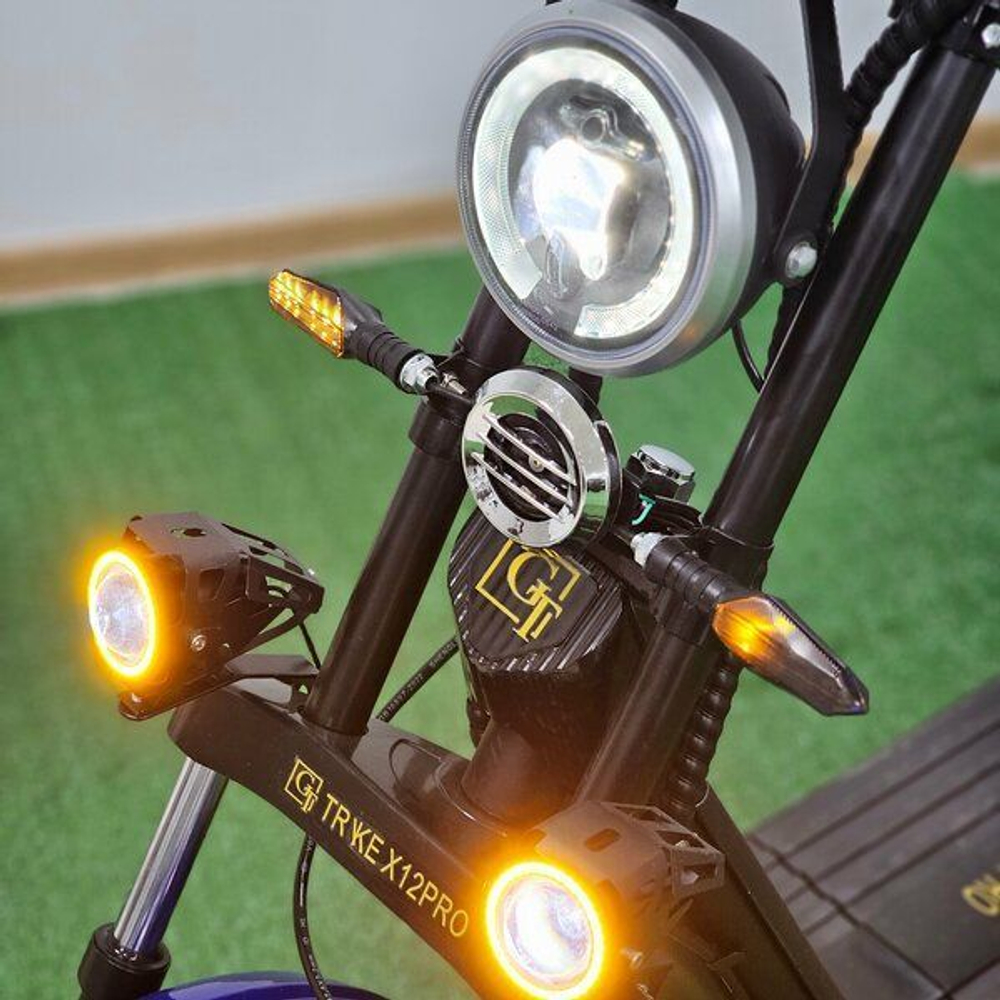 Электроскутер IKINGI X12 Pro TRIKE, трицикл, 3000 Вт, чёрный, 60В, 20Ач