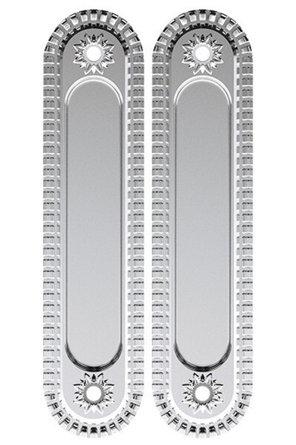 Ручка для раздвижных дверей Армадилло SH010/CL SILVER-925 (цена за комплект), цвет серебро 925 (гарантия - 5 лет)