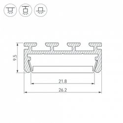 Профиль универсальный Arlight PLS-LOCK-2000 ANOD 016397
