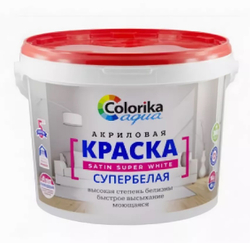 Краска  Colorika шелков- моющая супер белая 3 кг